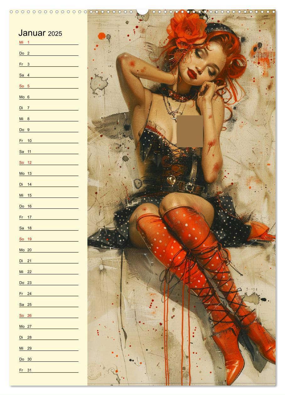 Bild: 9783457128794 | Sexy Pin-up-Girls. Moderne Kunst im Retro-Stil (Wandkalender 2025...