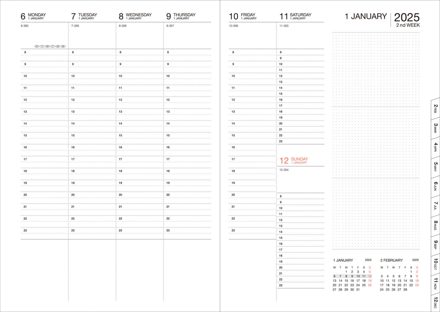 Bild: 4550045128048 | MARK'S 2024/2025 Taschenkalender A5 vertikal, Gradient, Green | Inc