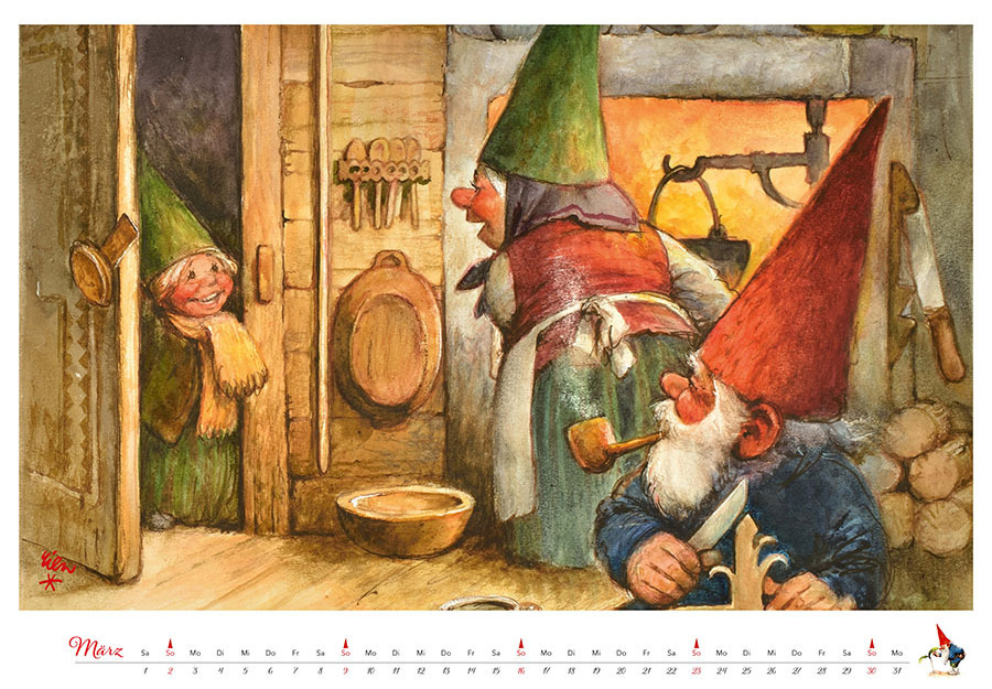 Bild: 9783966648189 | Heinzelmännchen Kalender 2025 | Rien Poortvliet | Kalender | 14 S.