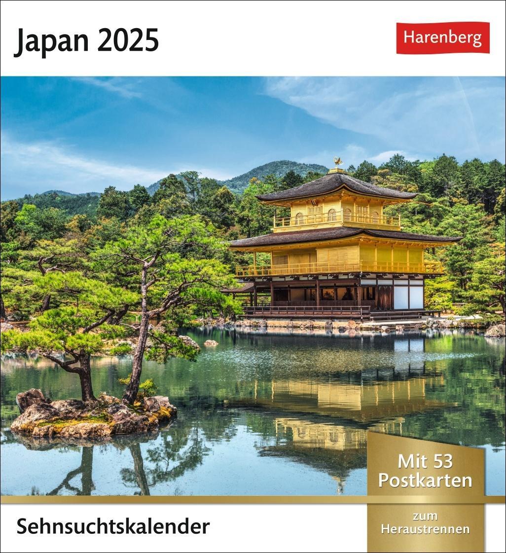 Cover: 9783840034534 | Japan Sehnsuchtskalender 2025 - Wochenkalender mit 53 Postkarten