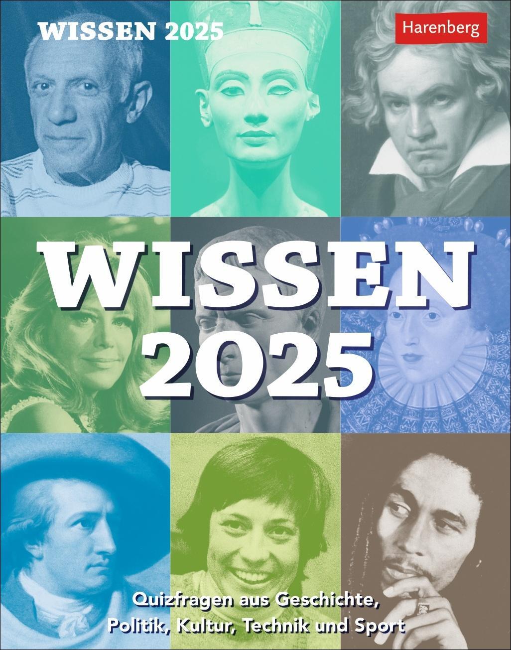 Cover: 9783840033582 | Wissen Tagesabreißkalender 2025 - Quizfragen aus Geschichte,...
