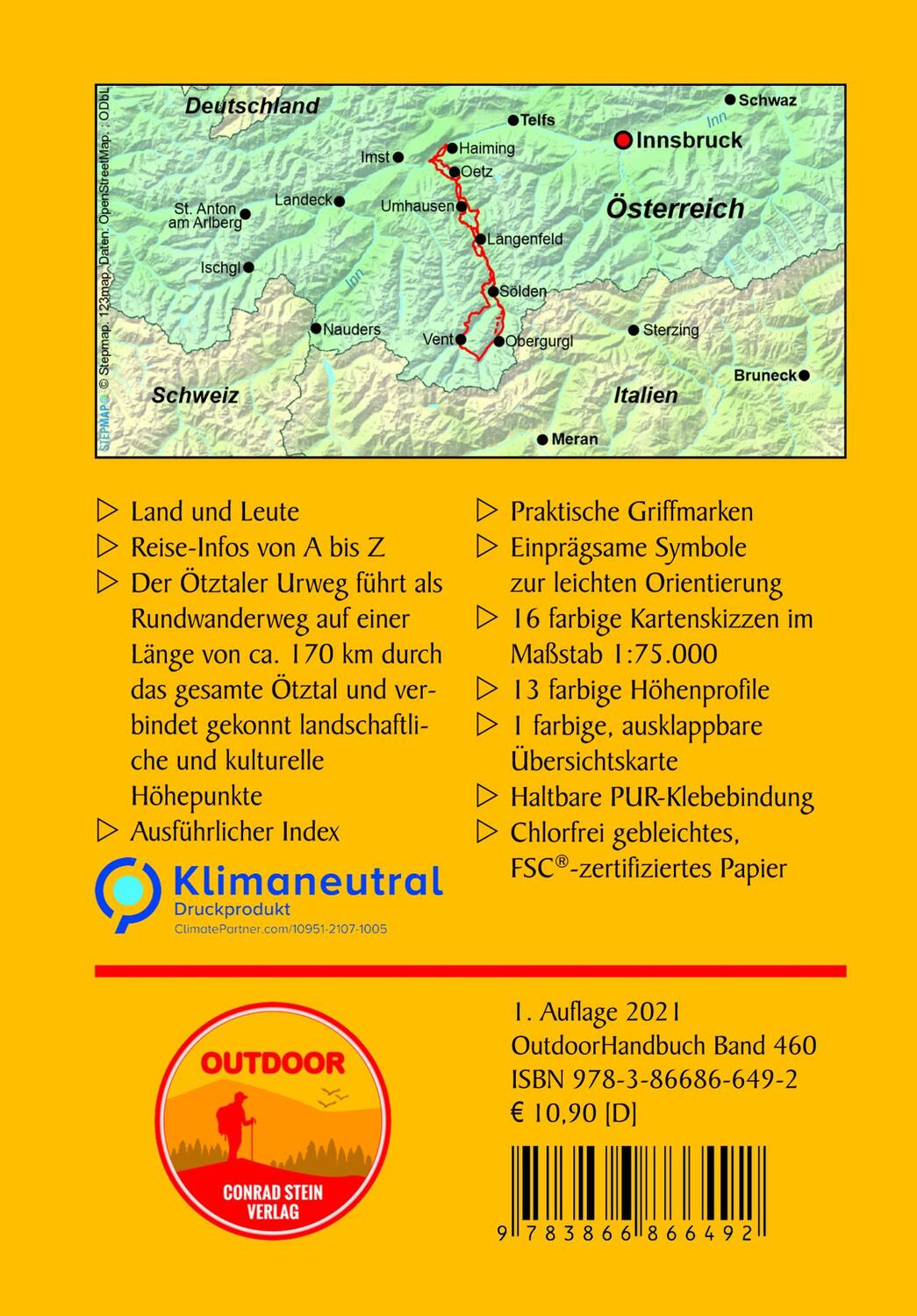 Rückseite: 9783866866492 | Ötztaler Urweg | Timm Humpfer | Taschenbuch | Outdoor Wanderführer