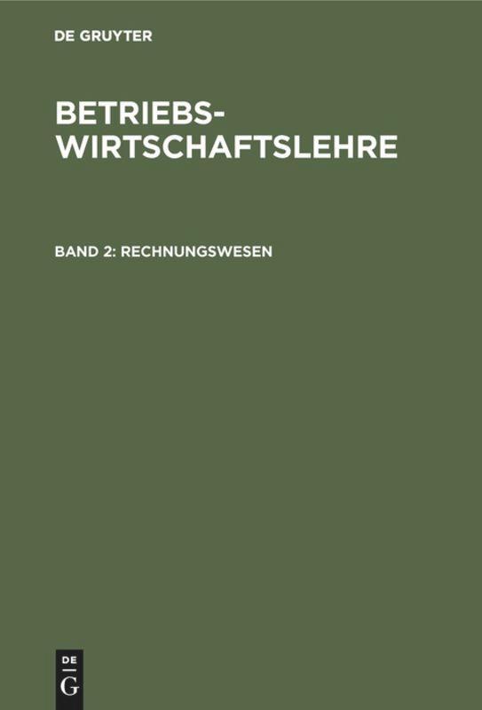 Cover: 9783486239966 | Rechnungswesen | Degruyter | Buch | HC runder Rücken kaschiert | 1996