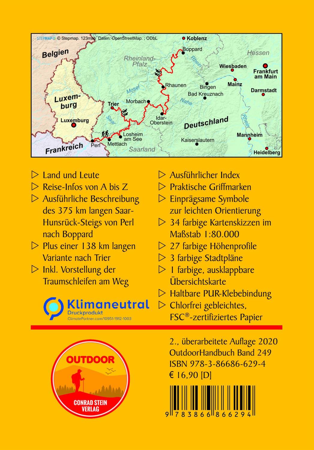 Rückseite: 9783866866294 | Saar-Hunsrück-Steig | von Perl (über Idar-Oberstein) nach Boppard