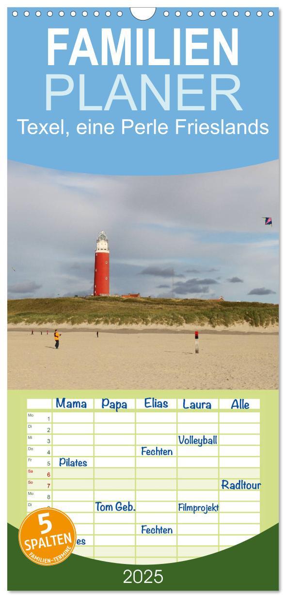 Cover: 9783457110409 | Familienplaner 2025 - Texel, eine Perle Frieslands mit 5 Spalten...