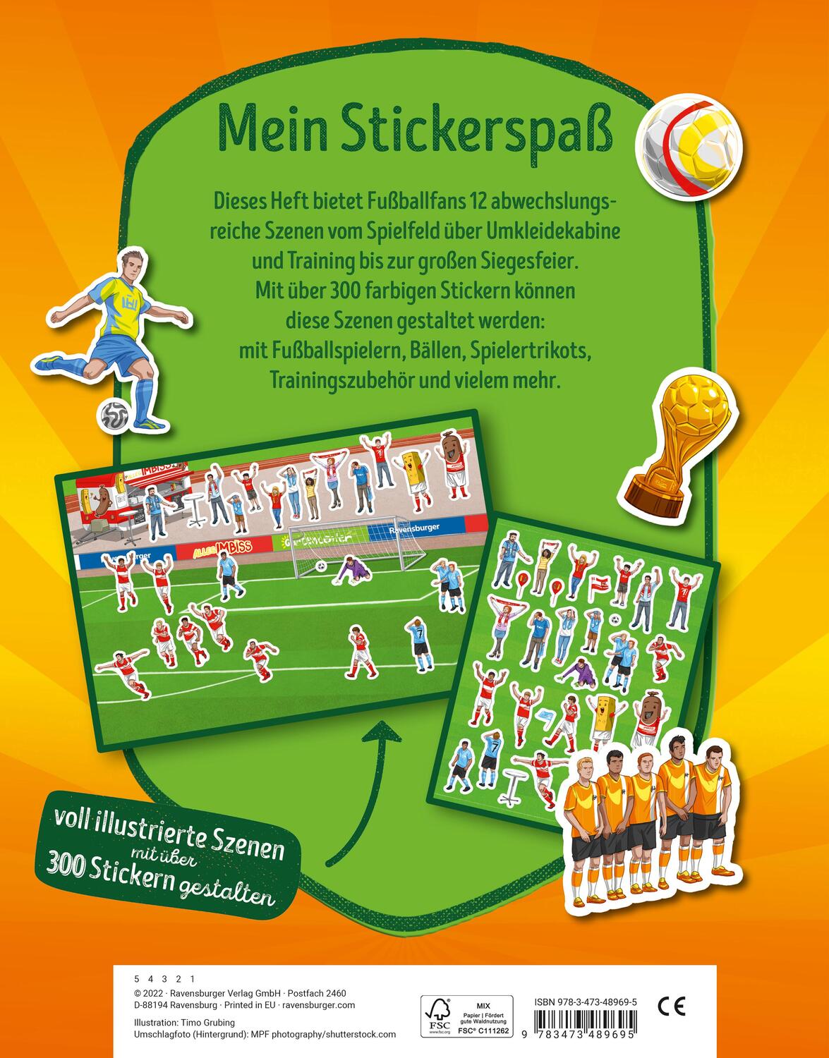 Rückseite: 9783473489695 | Stickern für Fußballfans ab 4 Jahren | Taschenbuch | 24 S. | Deutsch