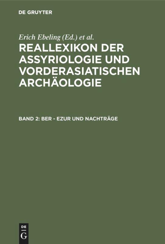 Cover: 9783110044508 | Ber - Ezur und Nachträge | M. Greiner (u. a.) | Buch | 491 S. | 1978
