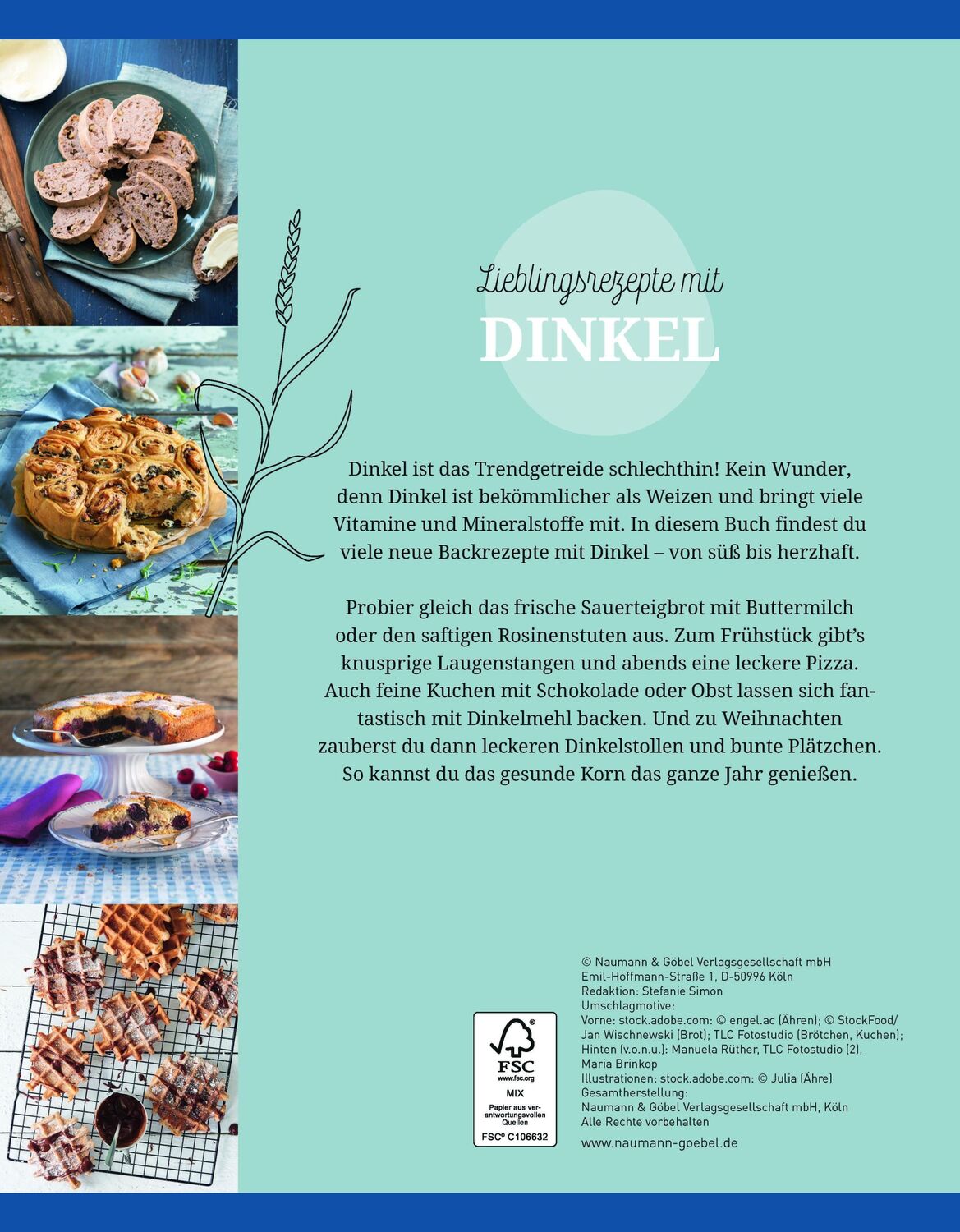 Rückseite: 9783625191674 | Backen mit Dinkel | 50 herzhafte &amp; süße Rezepte | Buch | 124 S. | 2022