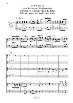 Bild: 9790006461660 | Weihnachtsoratorium, BWV 248, Klavierauszug | Urtext. Deutsch-Englisch