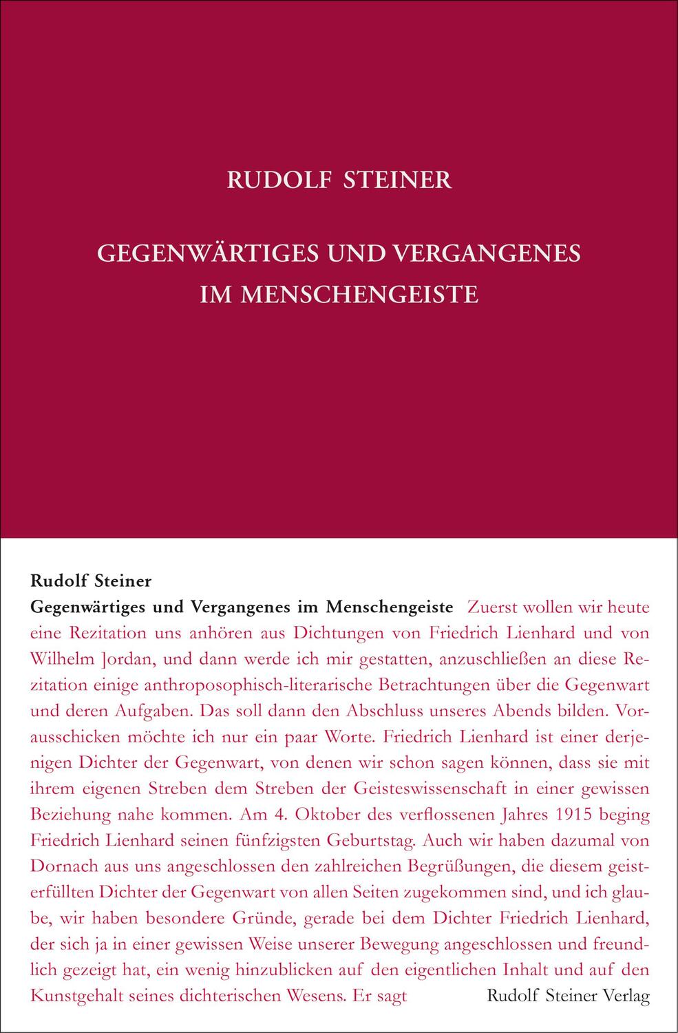 Cover: 9783727416729 | Gegenwärtiges und Vergangenes im Menschengeiste | Rudolf Steiner