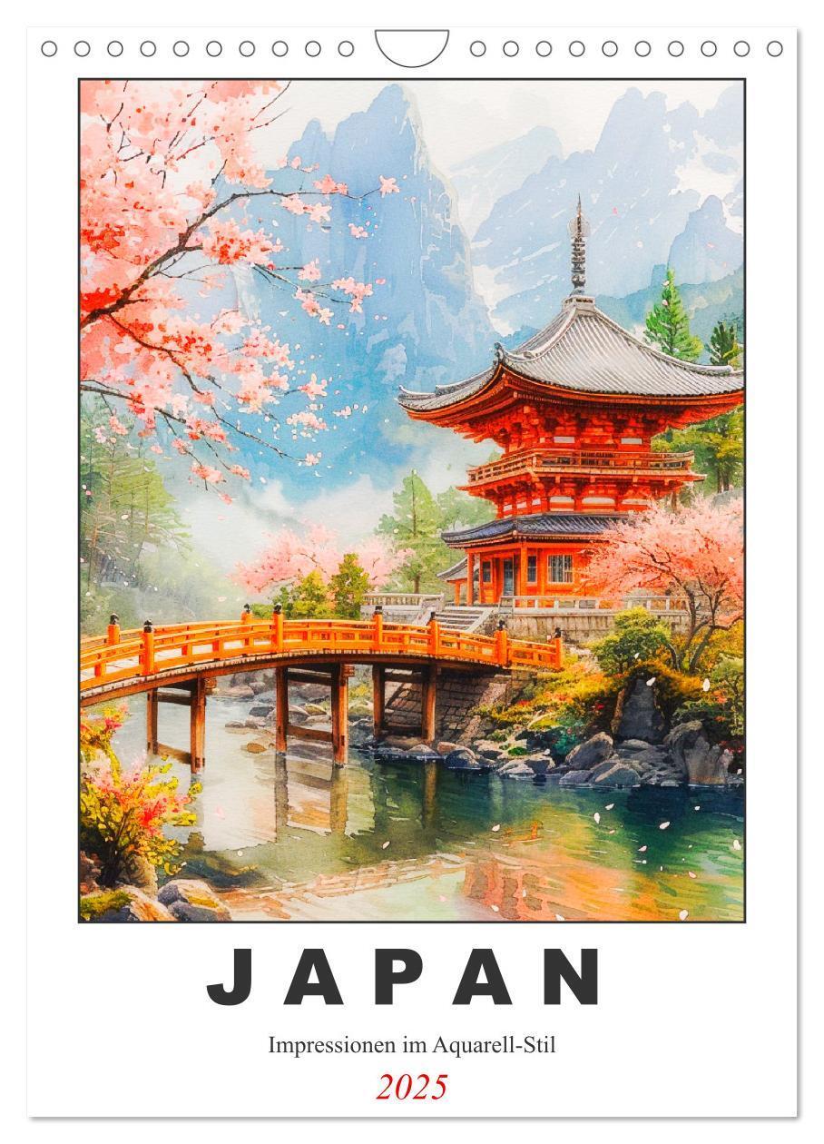 Cover: 9783383815966 | Japan. Impressionen im Aquarell-Stil (Wandkalender 2025 DIN A4...