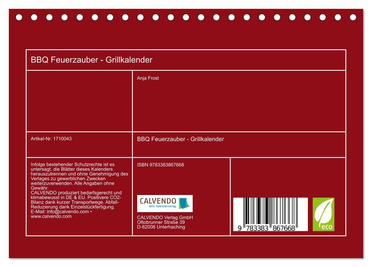 Bild: 9783383867668 | BBQ Feuerzauber - Grillkalender (Tischkalender 2025 DIN A5 quer),...