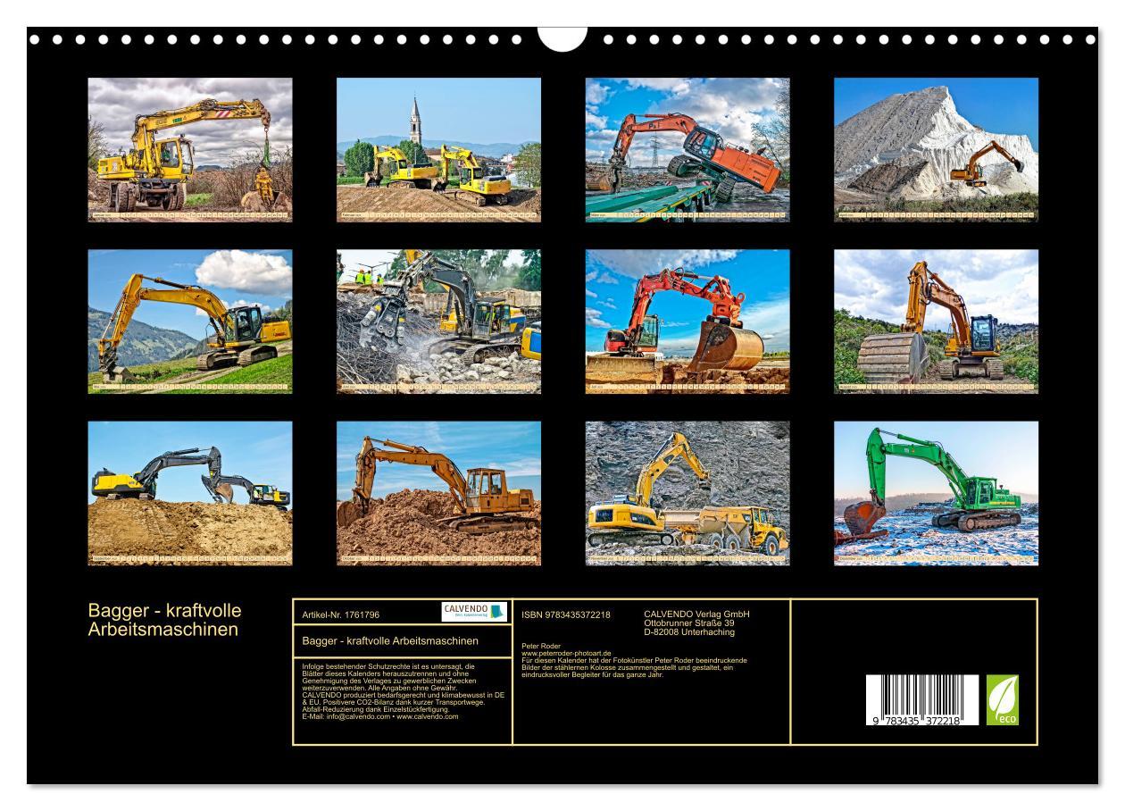 Bild: 9783435372218 | Bagger - kraftvolle Arbeitsmaschinen (Wandkalender 2025 DIN A3...