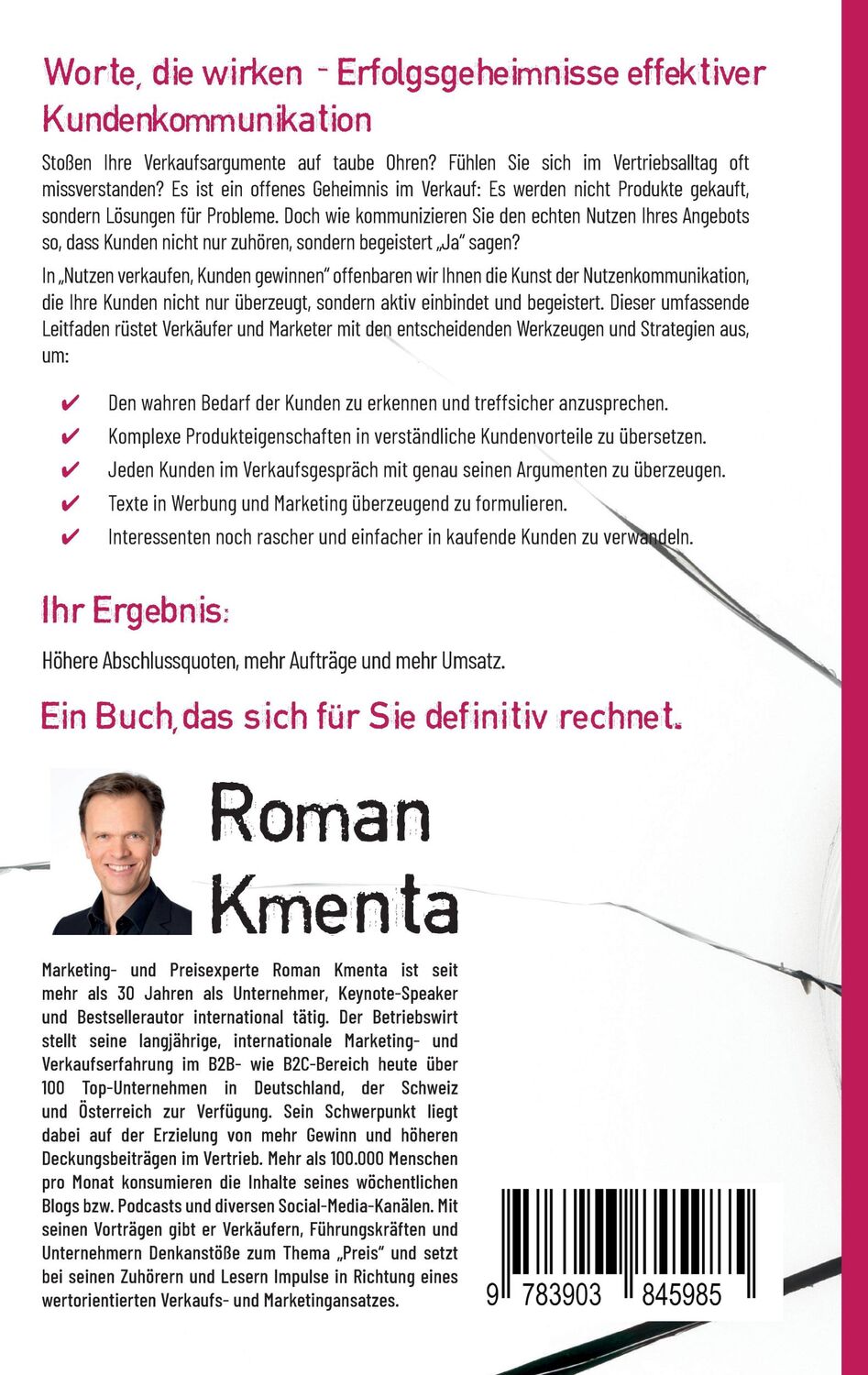 Rückseite: 9783903845985 | Nutzen verkaufen, Kunden gewinnen | Roman Kmenta | Buch | 128 S.