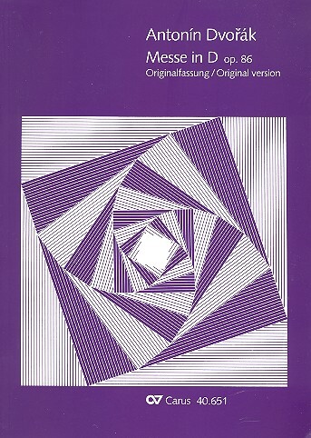 Cover: 9790007075750 | Messe D Opus 86 (PA) | Antonín Dvorák | Partitur | 1978 | Carus Verlag