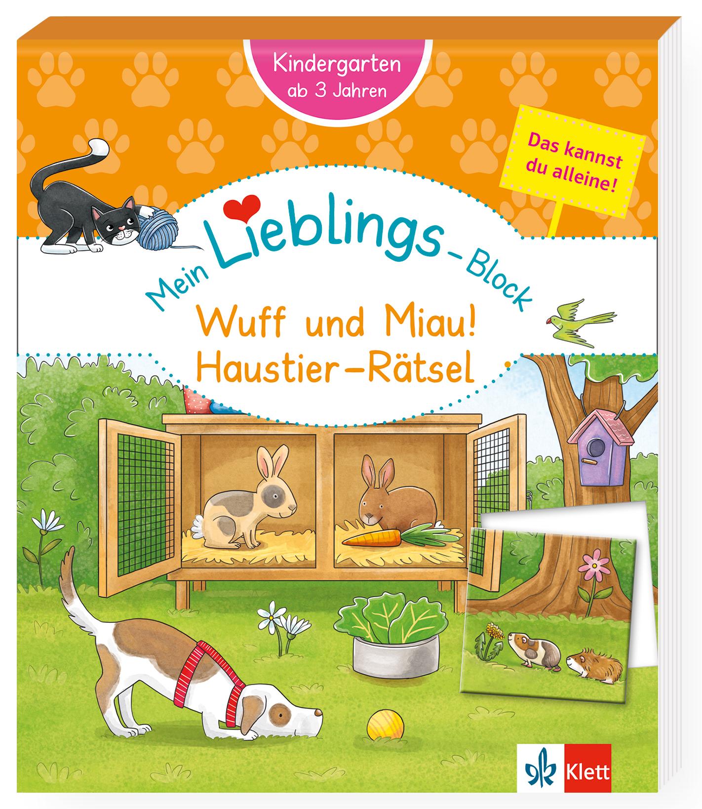 Cover: 9783129498095 | Klett Mein Lieblings-Block: Wuff und Miau! Haustier-Rätsel | Buch