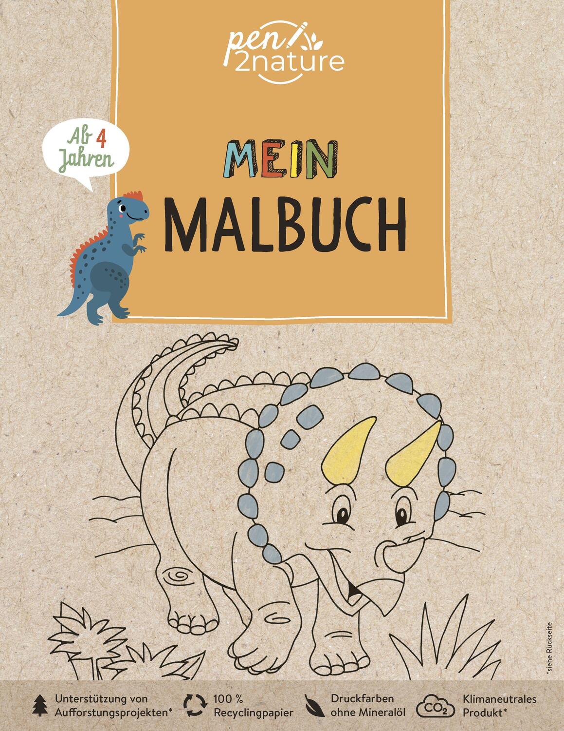 Cover: 9783987640094 | Mein Malbuch Dinosaurier. Umweltfreundliches Malen für Kinder ab 4...