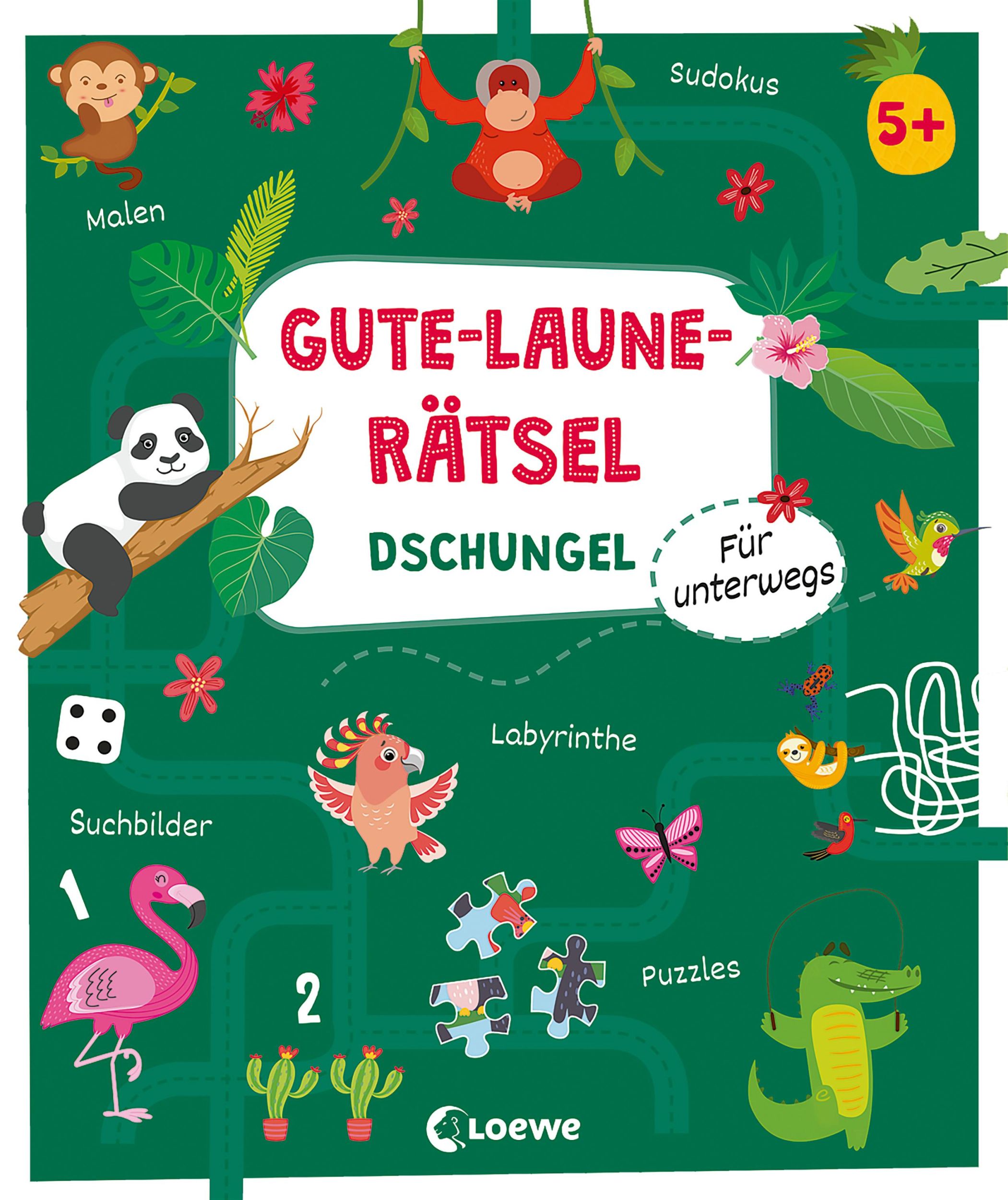 Cover: 9783743214453 | Gute-Laune-Rätsel für unterwegs - Dschungel | Loewe Lernen und Rätseln