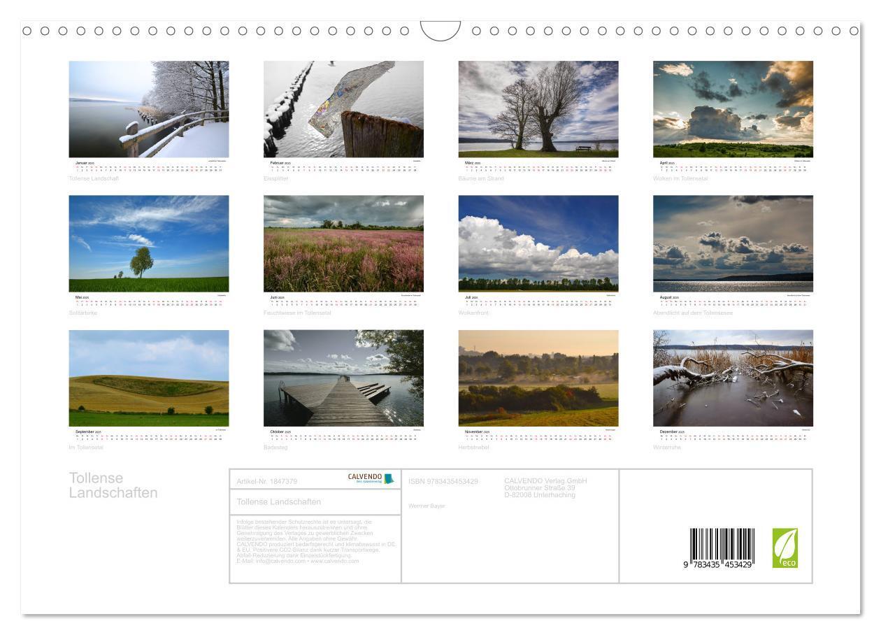 Bild: 9783435453429 | Tollense Landschaften (Wandkalender 2025 DIN A3 quer), CALVENDO...