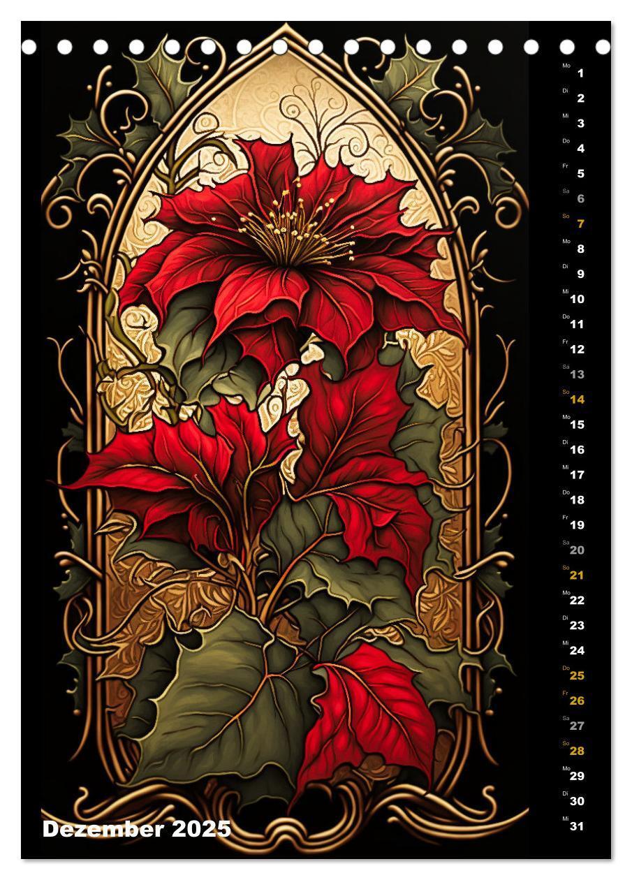 Bild: 9783435874323 | Jugendstil Blumen (Tischkalender 2025 DIN A5 hoch), CALVENDO...