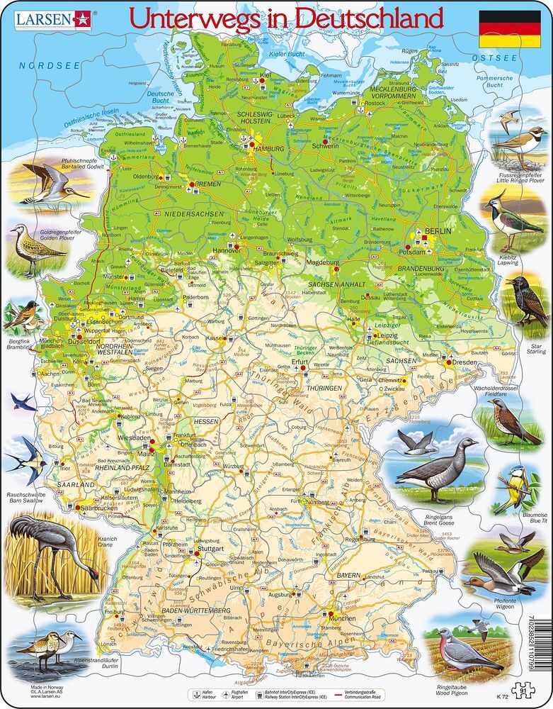 Cover: 7023852110799 | Puzzle - Unterwegs in Deutschland | Puzzle | Larsen