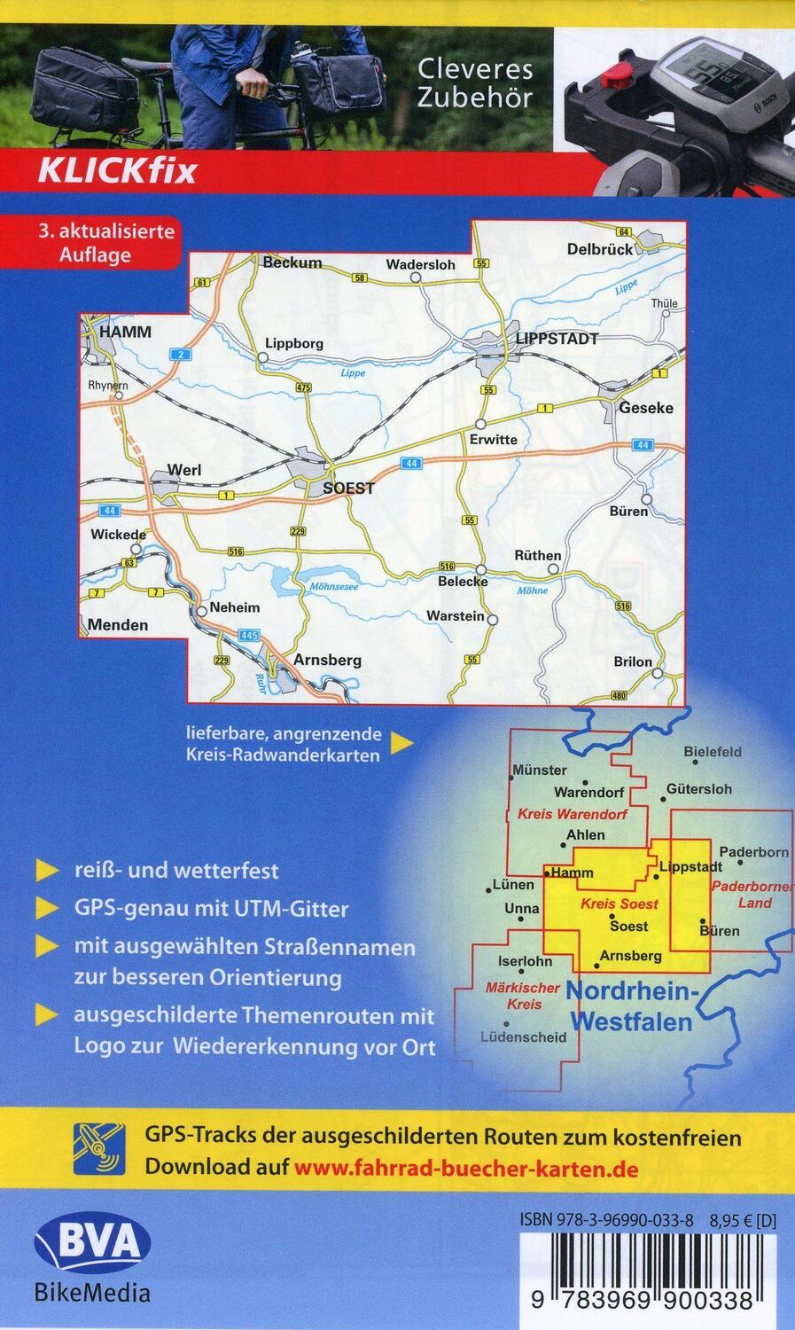 Bild: 9783969900338 | Radwanderkarte BVA Die schönsten Radtouren im Kreis Soest 1:50.000,...