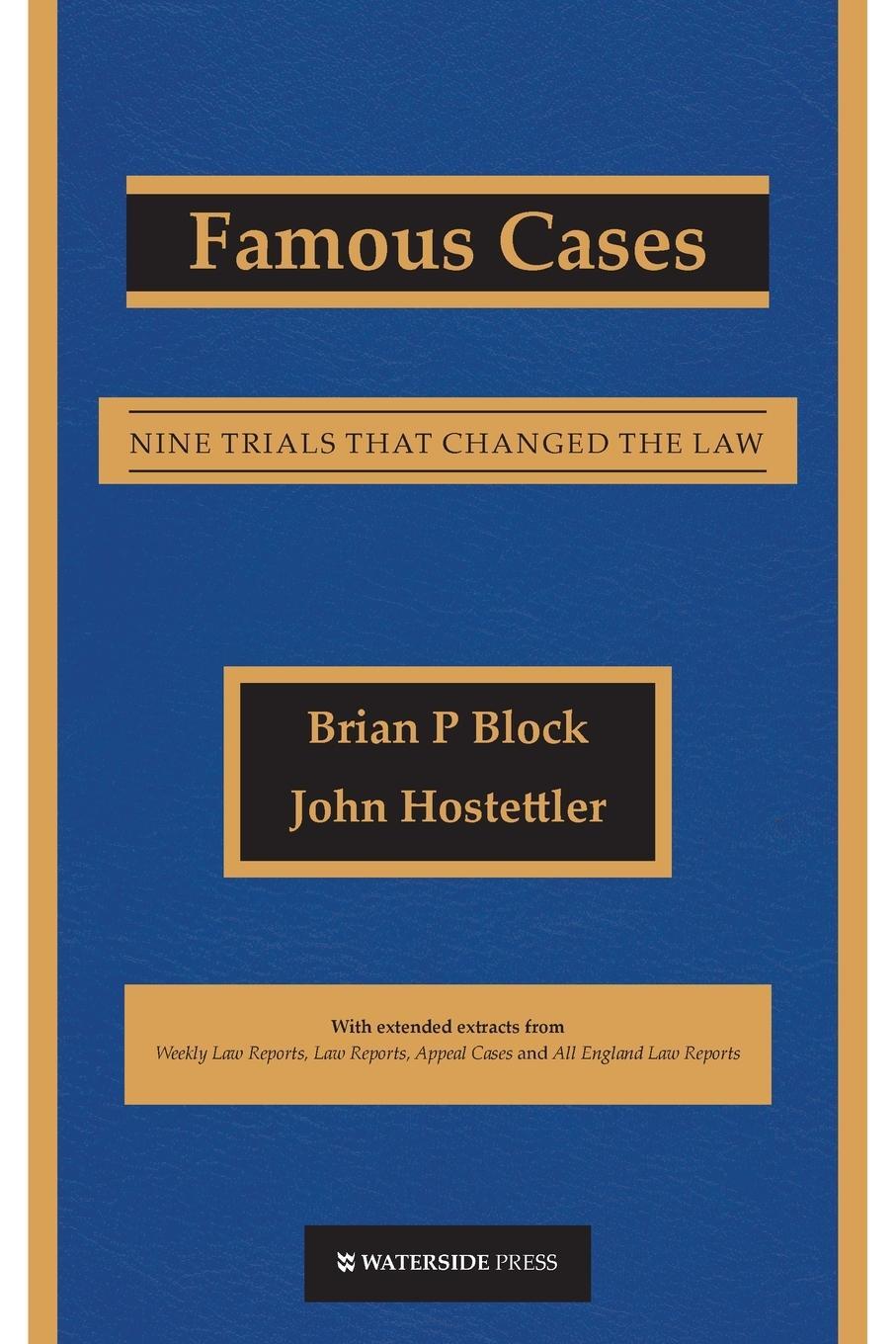 Cover: 9781872870342 | Famous Cases | Nine Trials that Changed the Law | Block (u. a.) | Buch