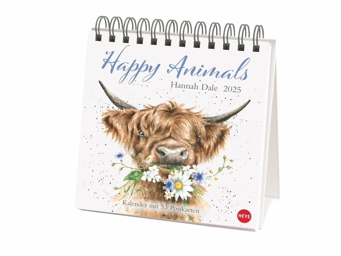 Cover: 9783756408641 | Hannah Dale: Happy Animals Premium-Postkartenkalender 2025 | Kalender