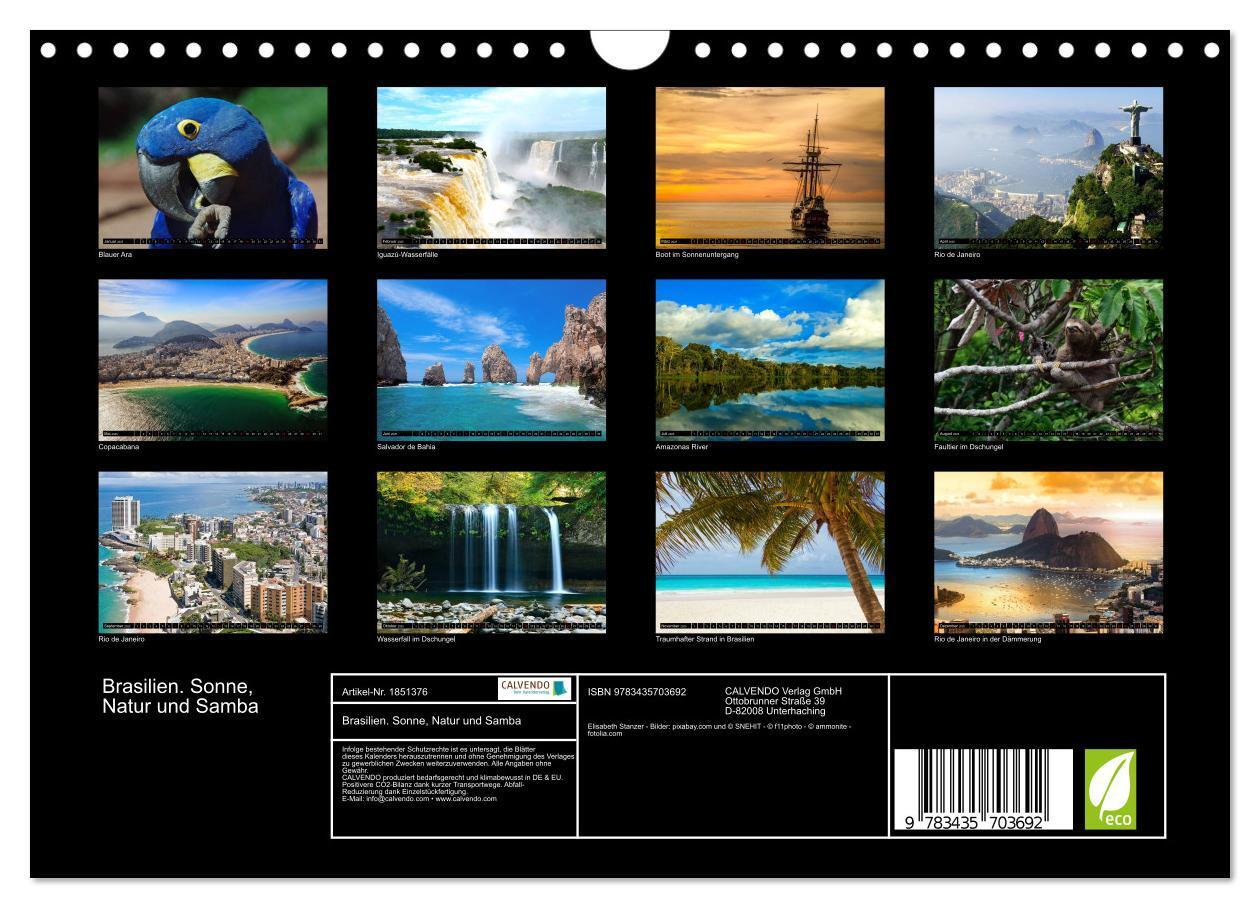 Bild: 9783435703692 | Brasilien. Sonne, Natur und Samba (Wandkalender 2025 DIN A4 quer),...