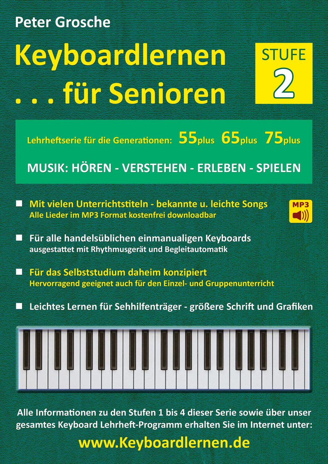 Cover: 9783848264124 | Keyboardlernen für Senioren (Stufe 2) | Peter Grosche | Taschenbuch