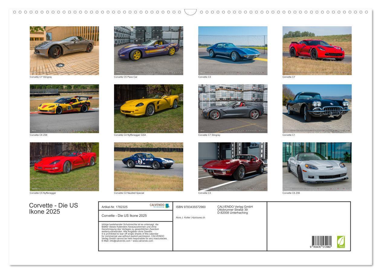 Bild: 9783435572960 | Corvette - Die US Ikone 2025 (Wandkalender 2025 DIN A2 quer),...