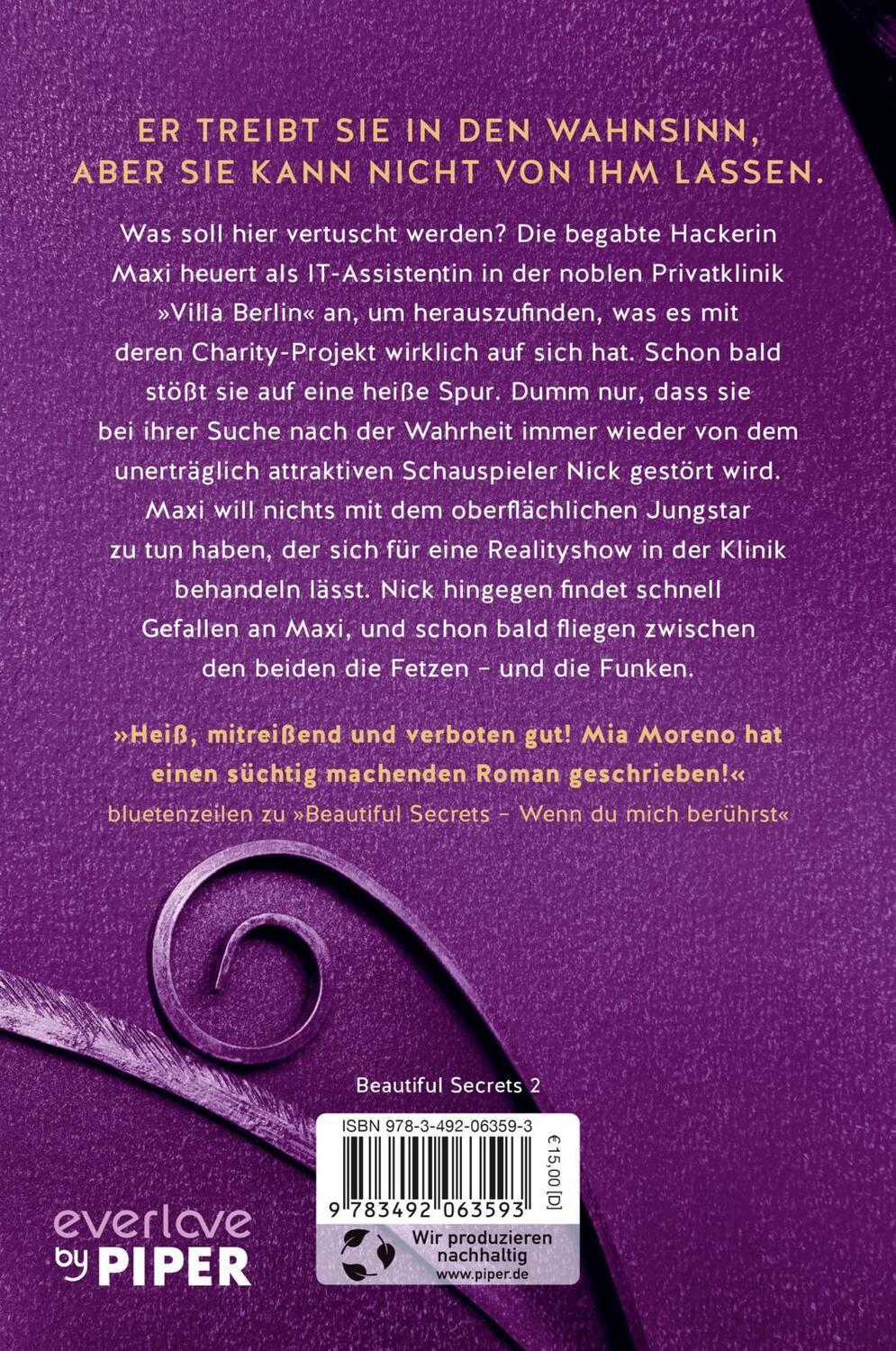 Rückseite: 9783492063593 | Beautiful Secrets - Wenn ich dich spüre | Mia Moreno | Taschenbuch