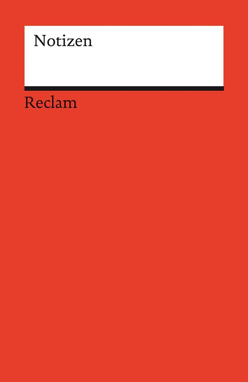 Cover: 9783150950074 | Notizen (rot) | Das kleine Reclam-Notizbuch blanko | Notizbücher