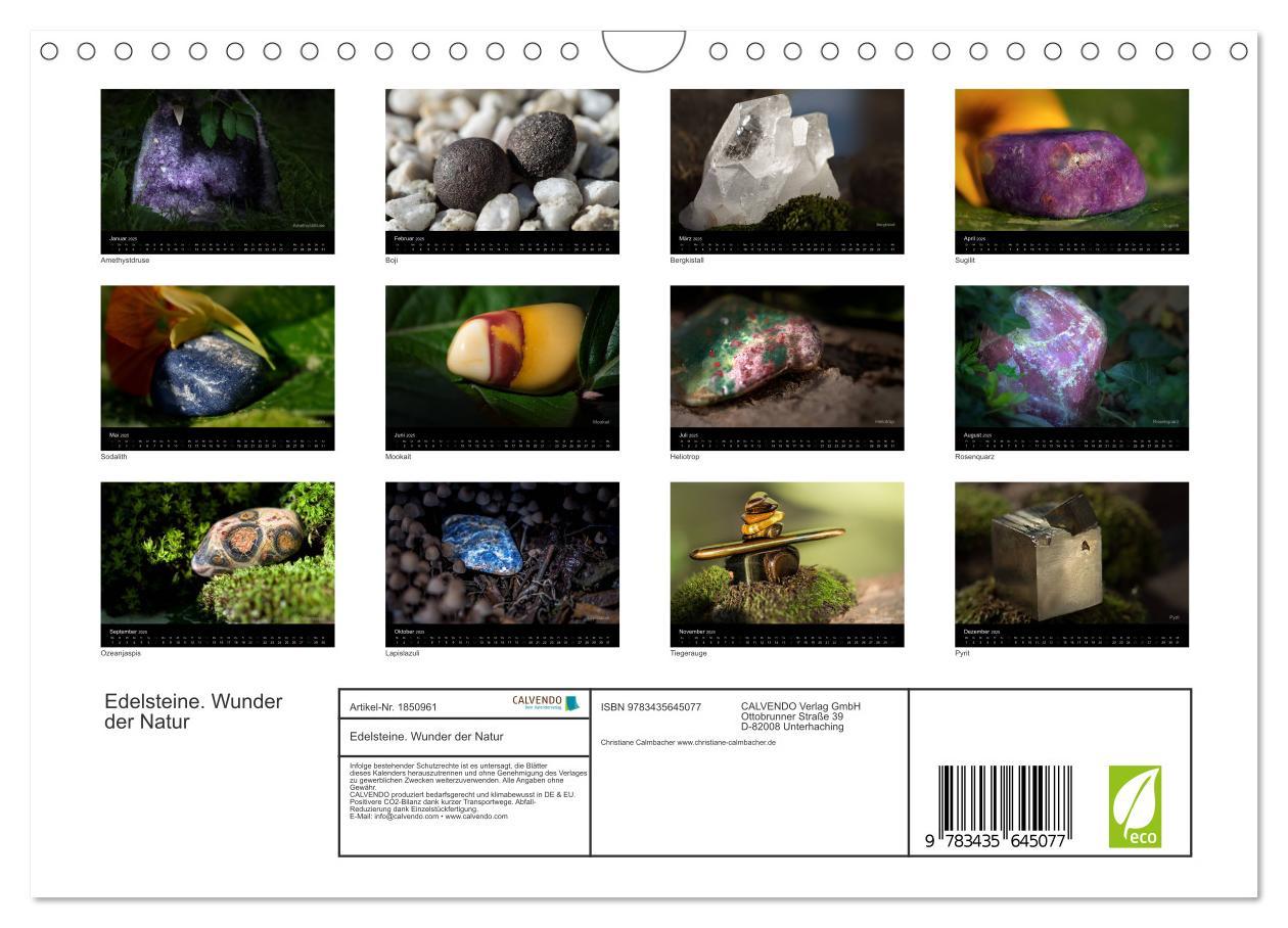 Bild: 9783435645077 | Edelsteine. Wunder der Natur (Wandkalender 2025 DIN A4 quer),...