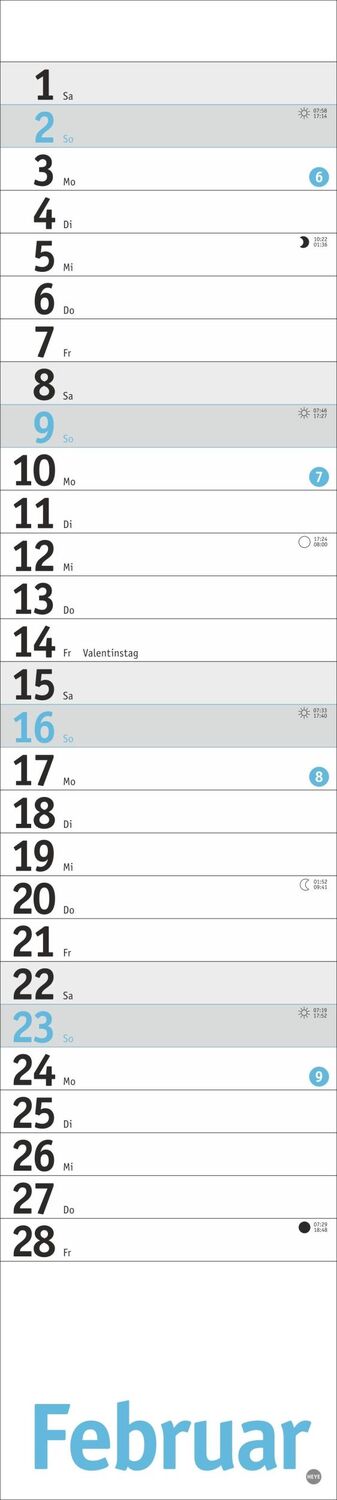 Bild: 9783756408429 | Langplaner, hellblau 2025 | Kalender | Bürokalender Heye | 13 S.