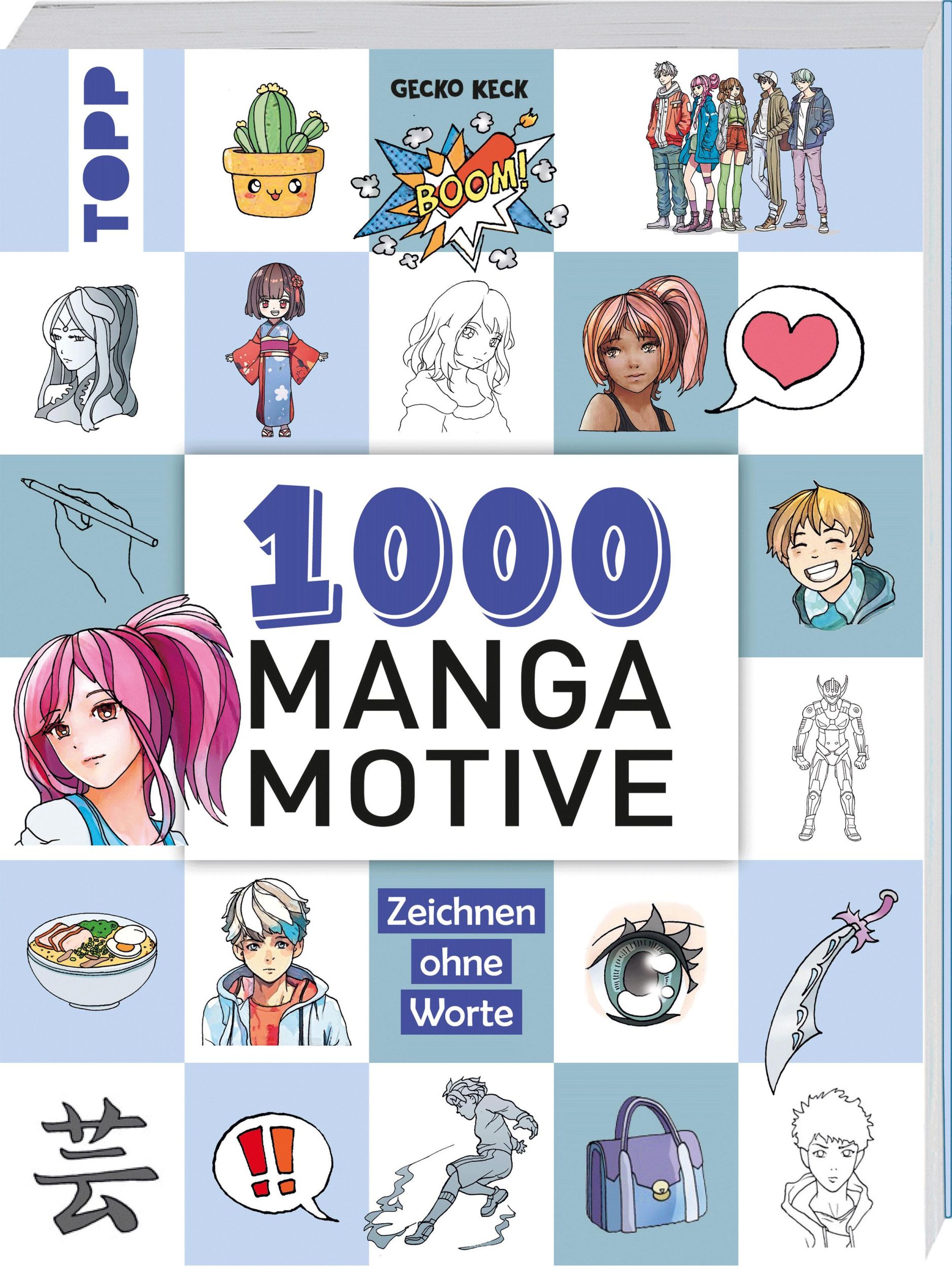 Cover: 9783735881922 | 1000 Manga Motive zeichnen | Zeichnen ohne Worte | Gecko Keck | Buch