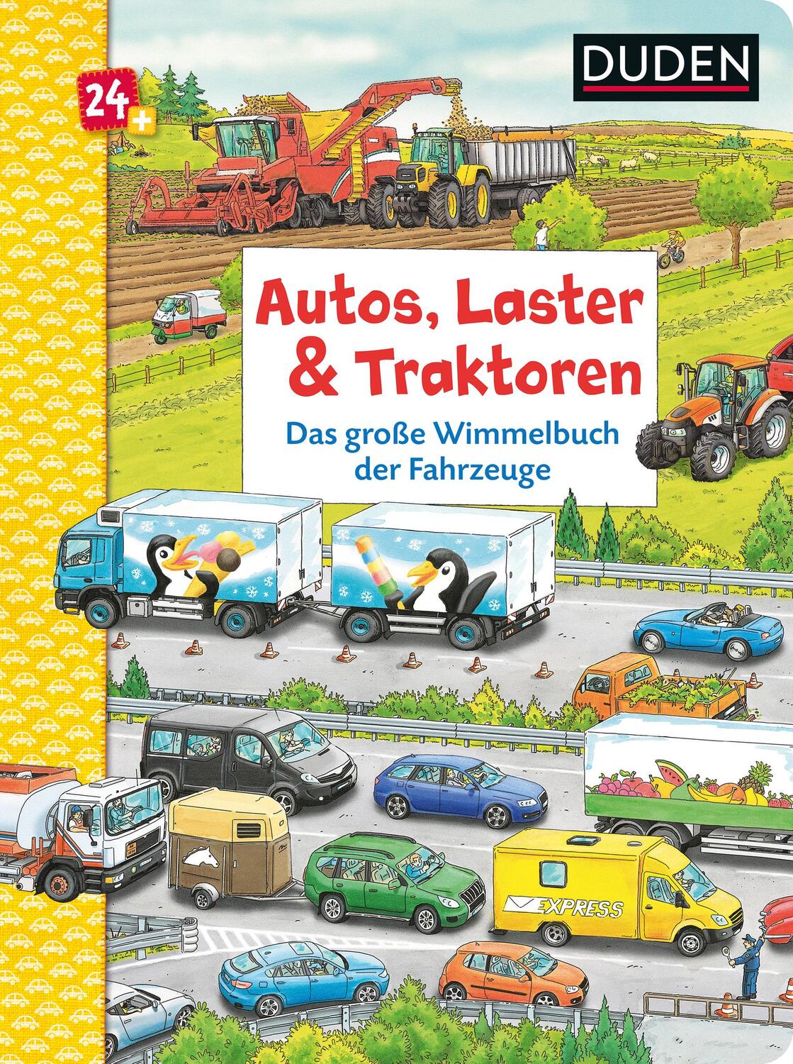 Cover: 9783737334884 | Duden 24+: Autos, Laster &amp; Traktoren: Das große Wimmelbuch der...