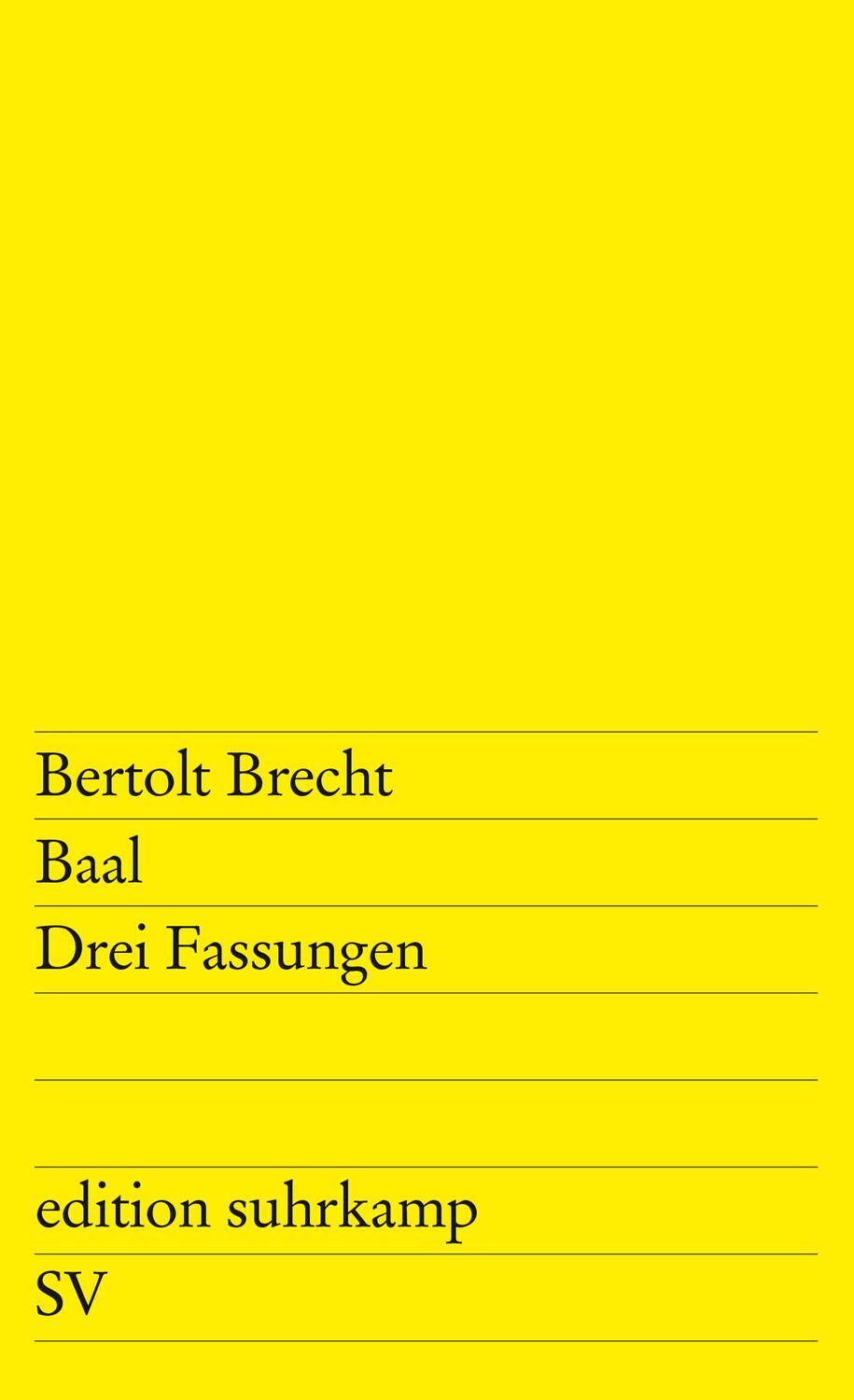 Cover: 9783518101704 | Baal | Drei Fassungen | Bertolt Brecht | Taschenbuch | Deutsch | 1998