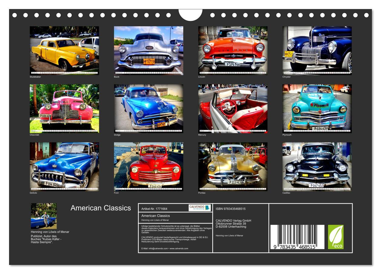 Bild: 9783435468515 | American Classics (Wandkalender 2025 DIN A4 quer), CALVENDO...