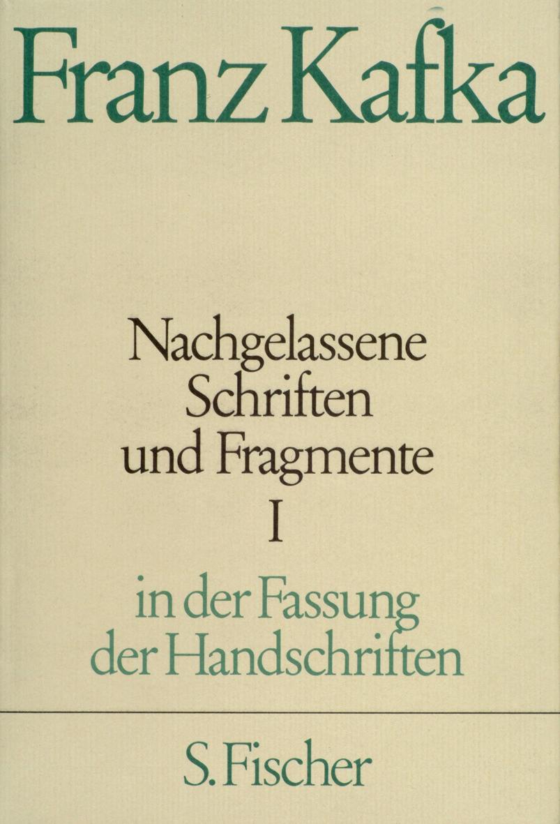 Cover: 9783100381514 | Nachgelassene Schriften und Fragmente I | Franz Kafka | Buch | Deutsch