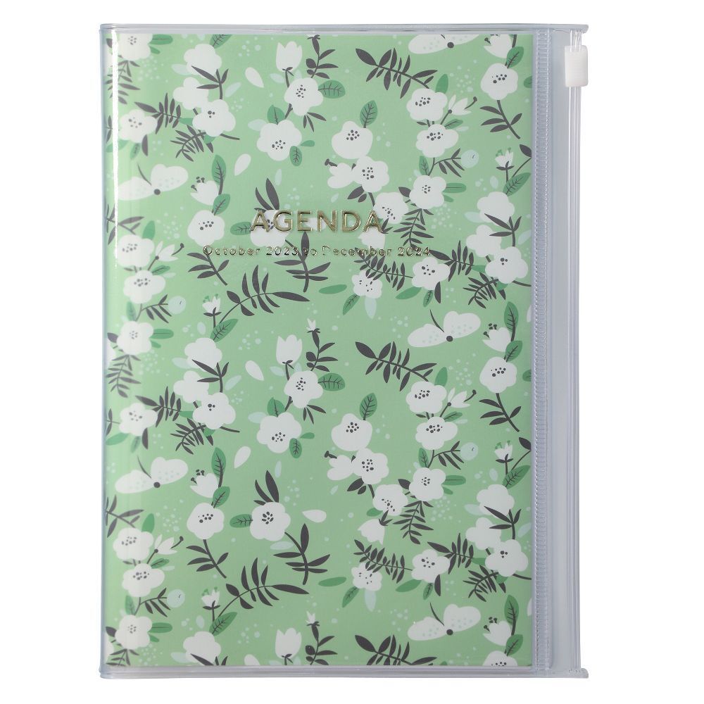 Cover: 4550045106725 | MARK'S 2023/2024 Taschenkalender B6 vertikal, Flower Pattern, Green