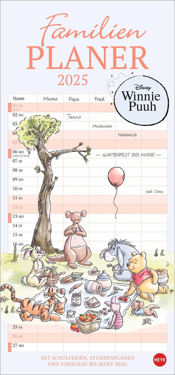 Cover: 9783756407750 | Winnie Puuh Familienplaner 2025 | Heye | Kalender | Spiralbindung