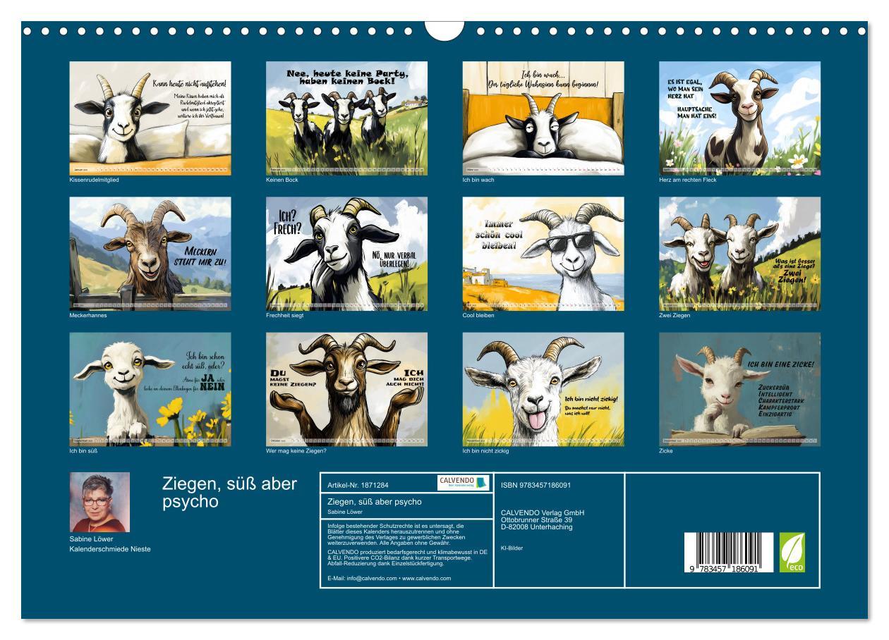 Bild: 9783457186091 | Ziegen, süß aber psycho (Wandkalender 2025 DIN A3 quer), CALVENDO...