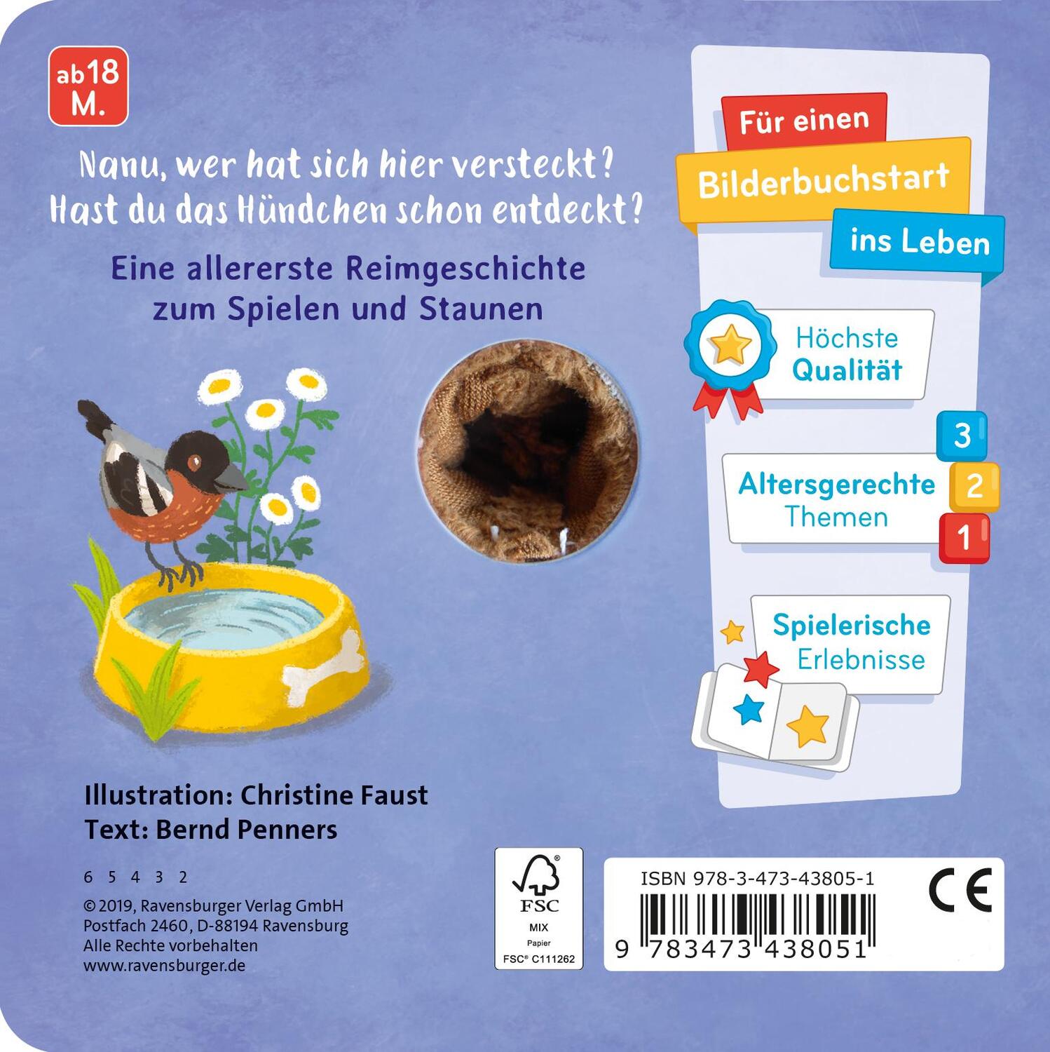Rückseite: 9783473438051 | Mein liebstes Fingerpuppenbuch: Hallo, kleiner Hund! | Bernd Penners