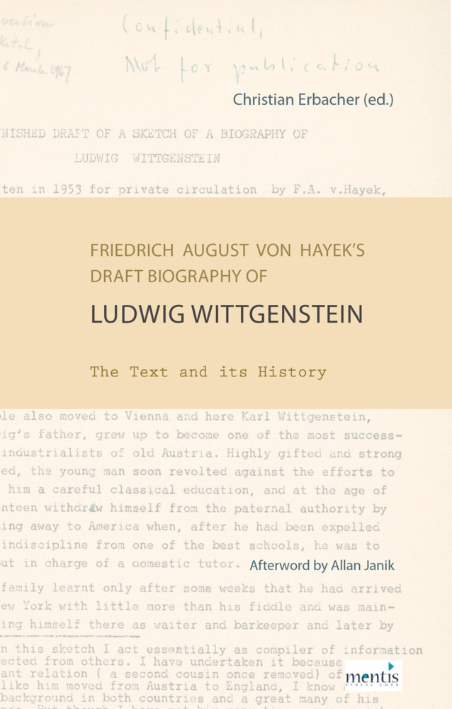 Cover: 9783957431578 | Friedrich August von Hayek's Draft Biography of Ludwig Wittgenstein