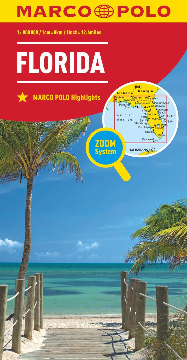 Cover: 9783829739429 | MARCO POLO Länderkarte Florida 1:800 000 | (Land-)Karte | Deutsch