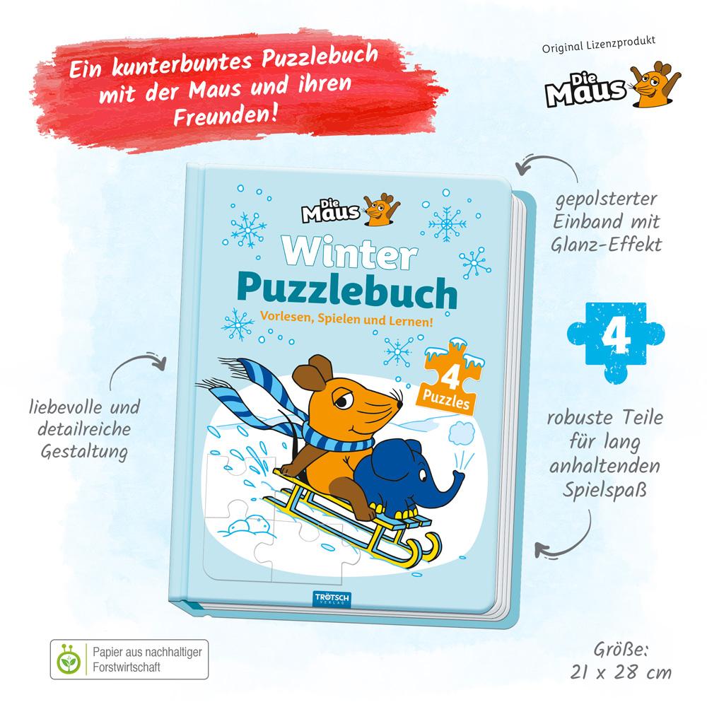 Bild: 9783988023544 | Trötsch Die Maus Winter-Puzzlebuch Puzzlebuch | KG | Buch | 10 S.