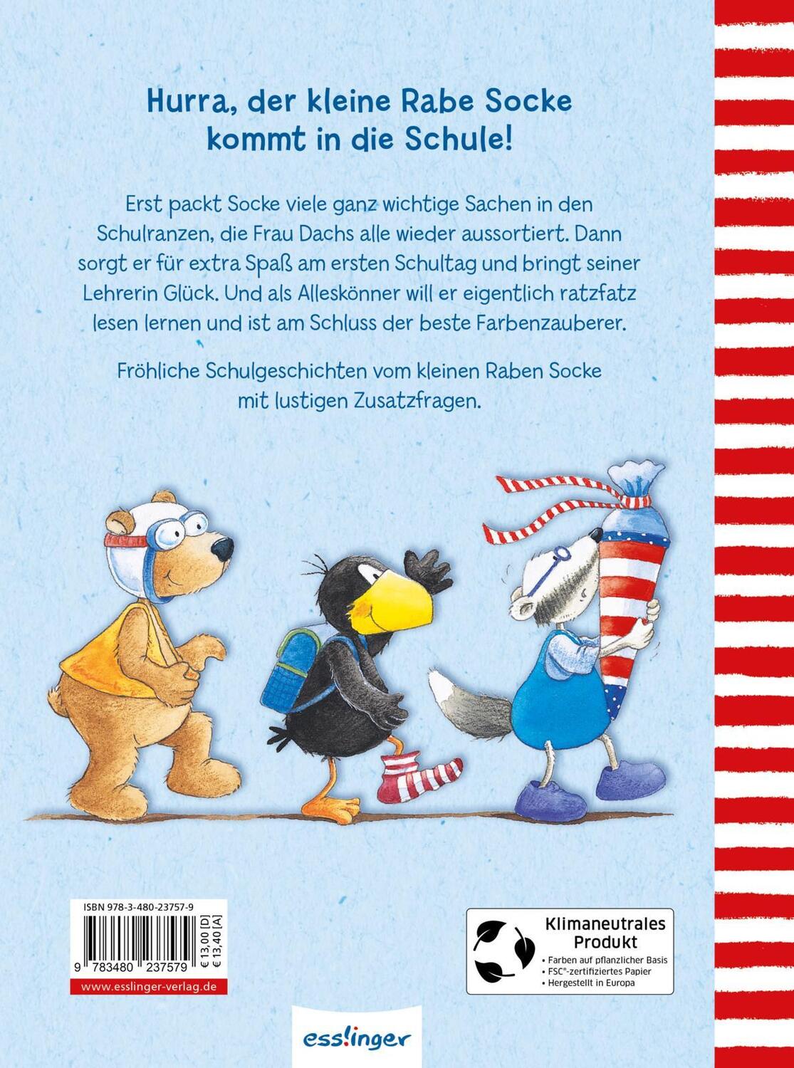 Rückseite: 9783480237579 | Der kleine Rabe Socke: Alles Schule! | Nele Moost | Buch | 64 S.