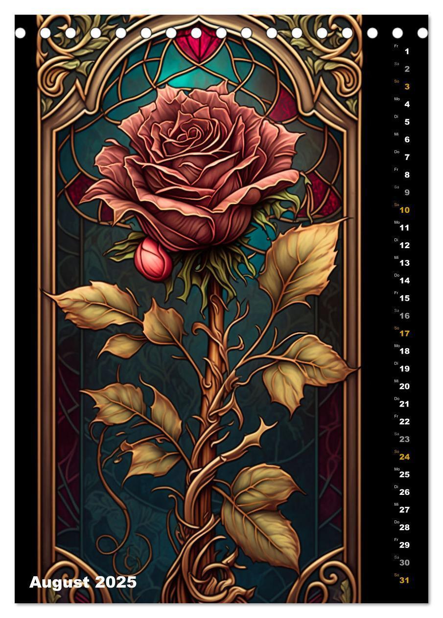 Bild: 9783435874323 | Jugendstil Blumen (Tischkalender 2025 DIN A5 hoch), CALVENDO...