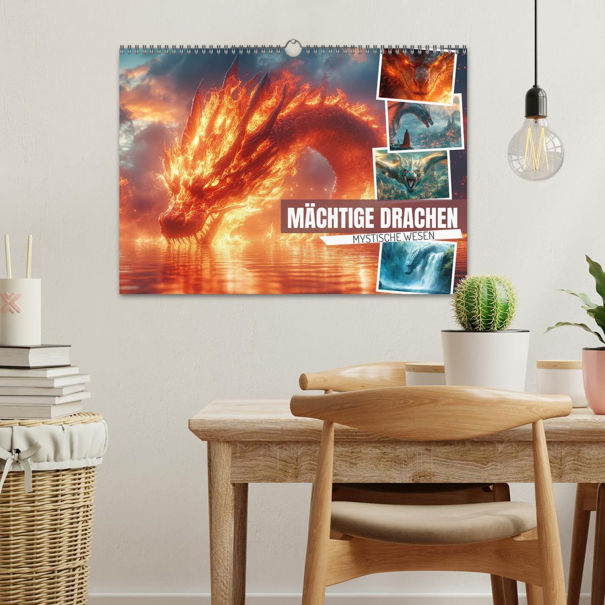 Bild: 9783457181461 | MÄCHTIGE DRACHEN Mystische Wesen (Wandkalender 2025 DIN A3 quer),...